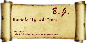 Borbély János névjegykártya