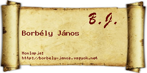 Borbély János névjegykártya