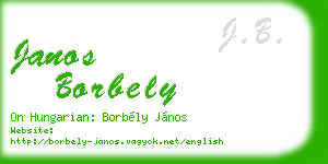 janos borbely business card