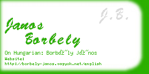 janos borbely business card